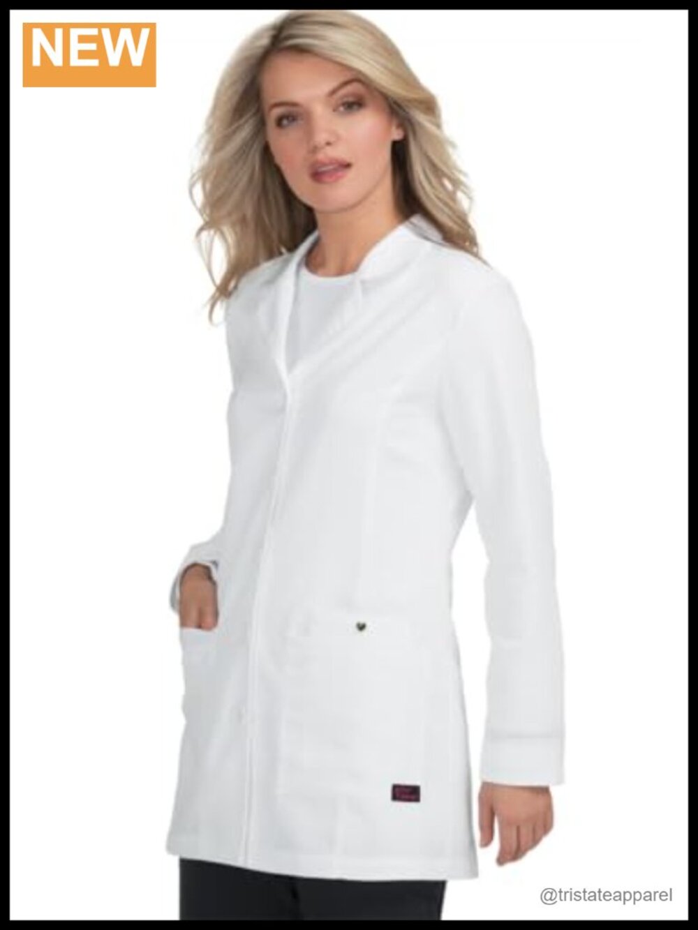 Women's Lab Coat Button Front Stretch Medical Scrub Jacket